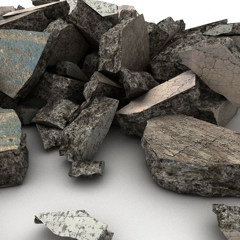 Stone Skräp Rock Skräp skräp royalty-free 3d model - Preview no. 25