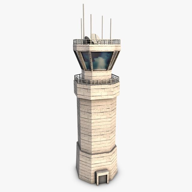 Torre de control de baja base de polietileno modelo 3d