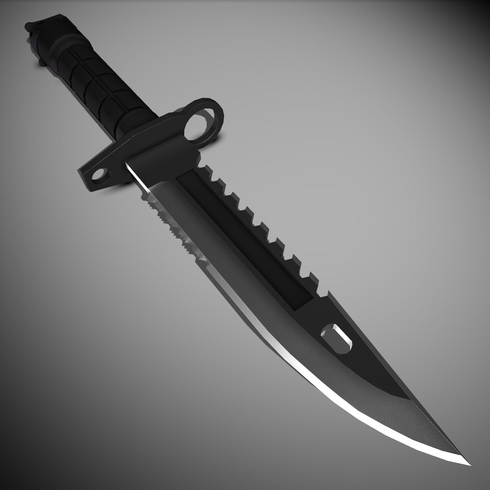 Tactical Knife M9 Bayonet Sawback Special Ops Black 3d model