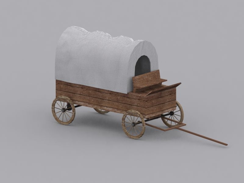 Wagon ouest sauvage 3d model