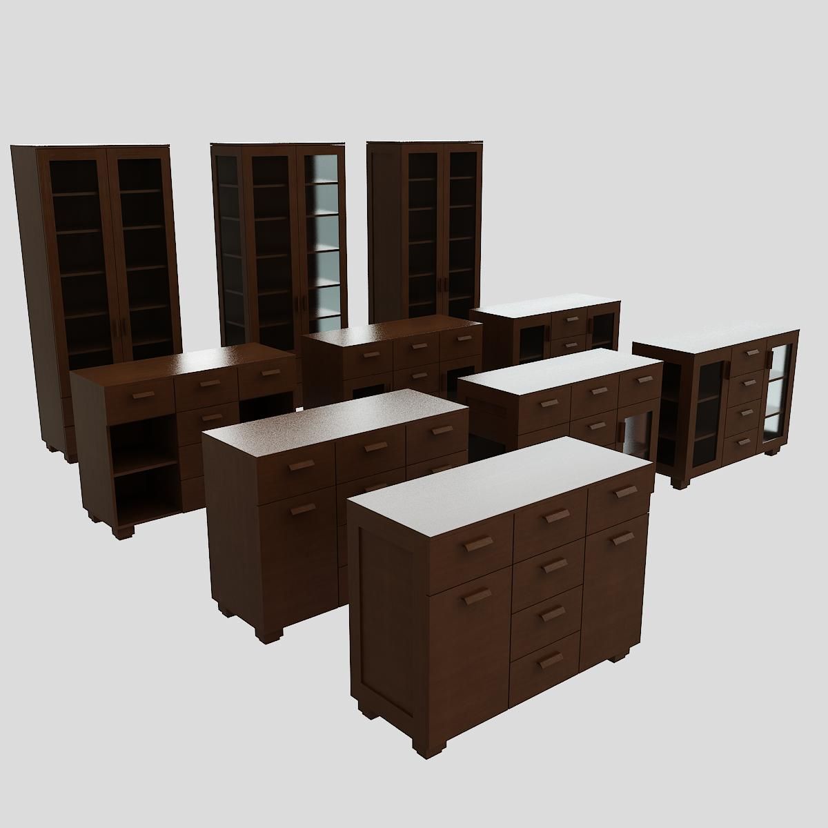 furnitures solid wood 3d model