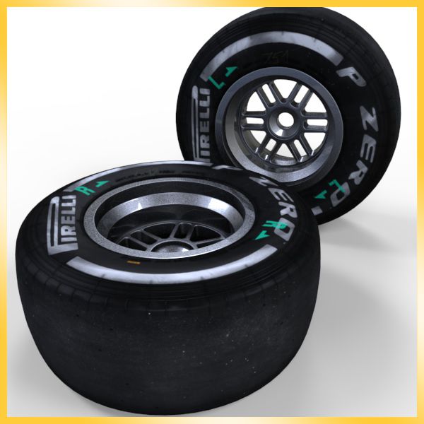 2013 шина Pirelli F1 средняя 3d model