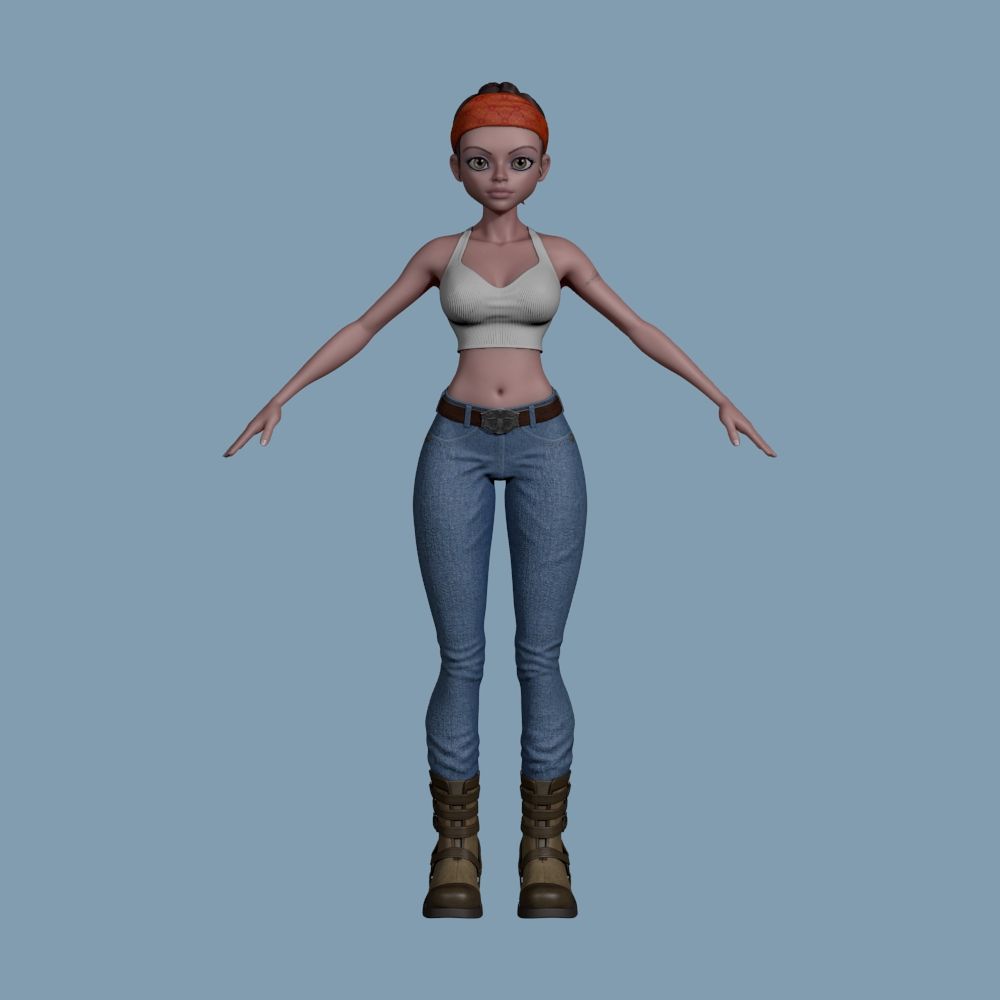 Stylized Clothed Female 3d model