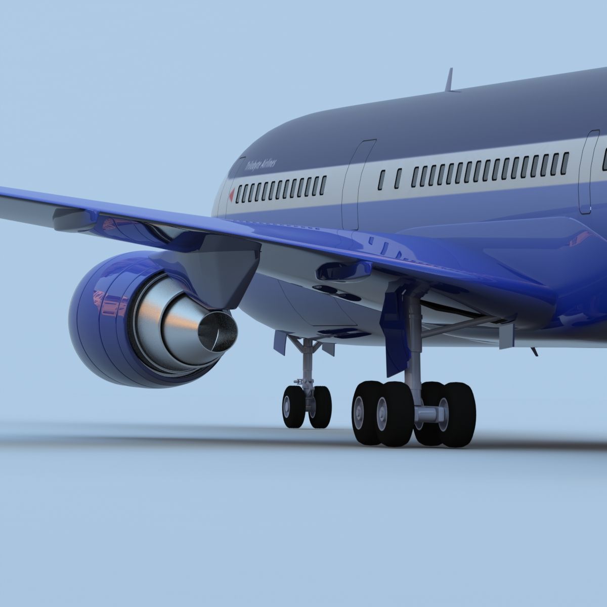 波音767-400 royalty-free 3d model - Preview no. 6