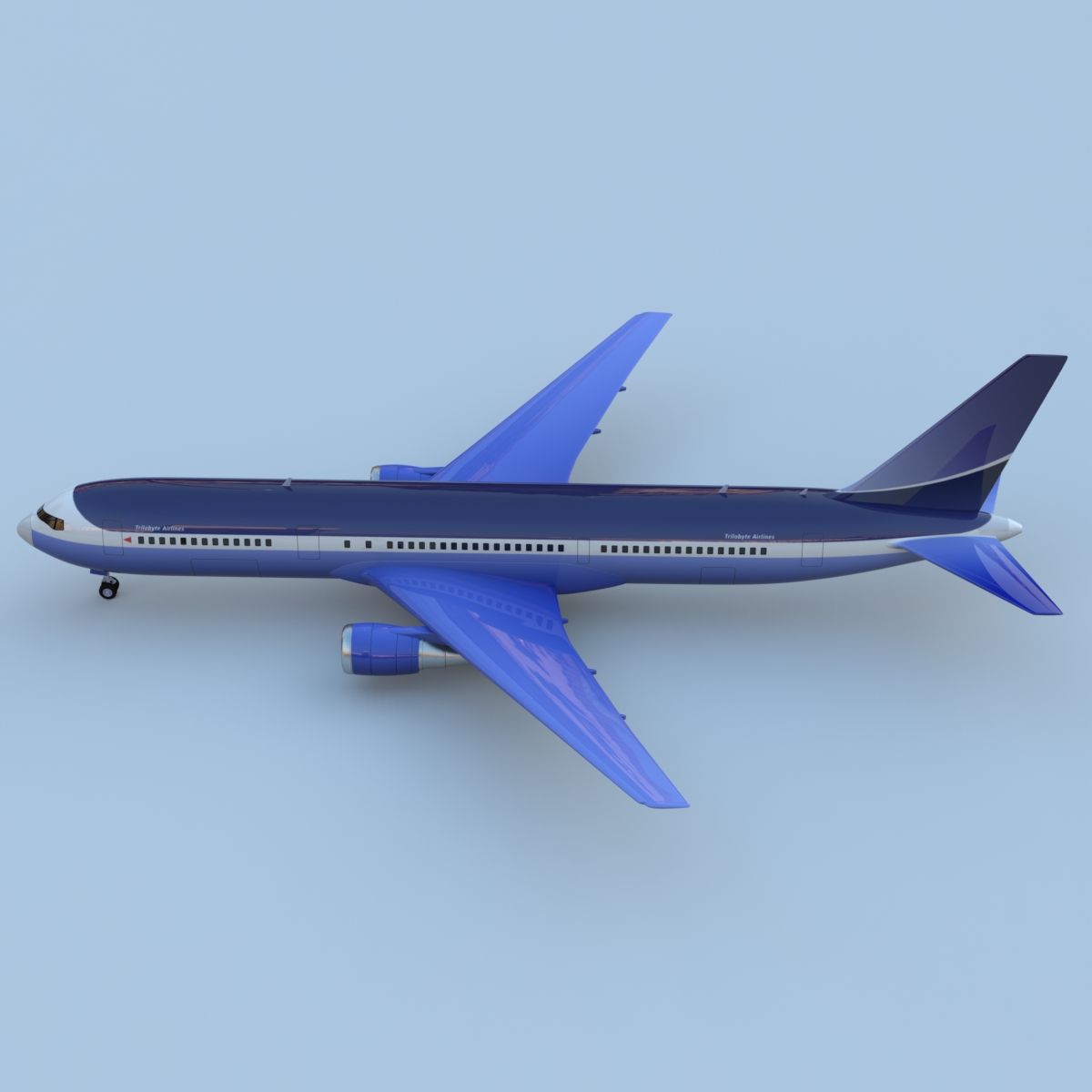 波音767-400 royalty-free 3d model - Preview no. 4