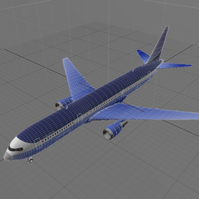 波音767-400 royalty-free 3d model - Preview no. 8