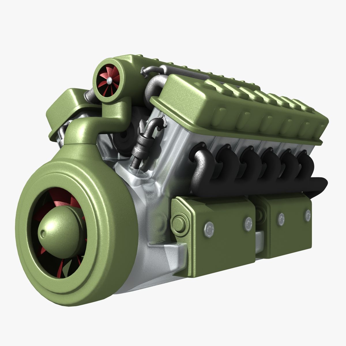 Abstrakt V12-motor 3d model