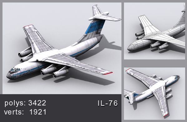 飞机-IL76 3d model