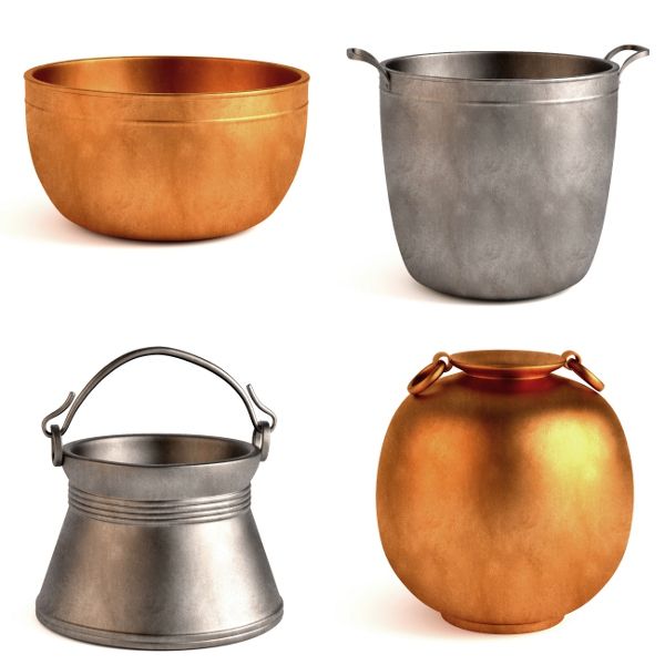 pots antiques 3d model