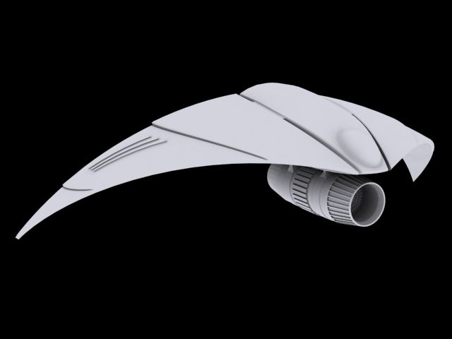 scifi space ship 3d model