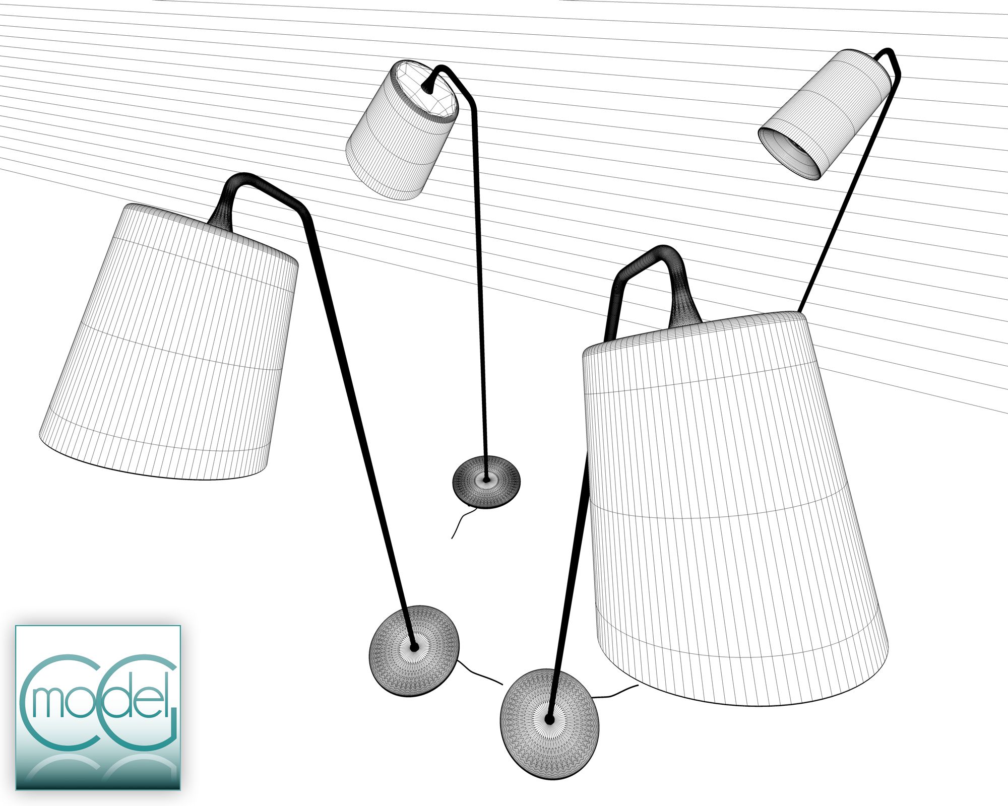 floor lamp hide-stor-golv royalty-free 3d model - Preview no. 8