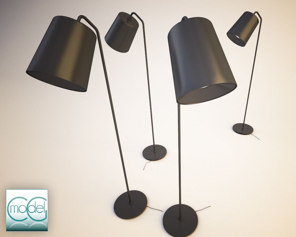 floor lamp hide-stor-golv royalty-free 3d model - Preview no. 2