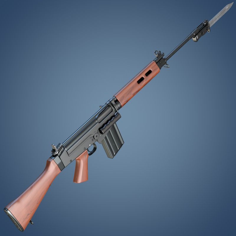 FN FAL rifle 3d model