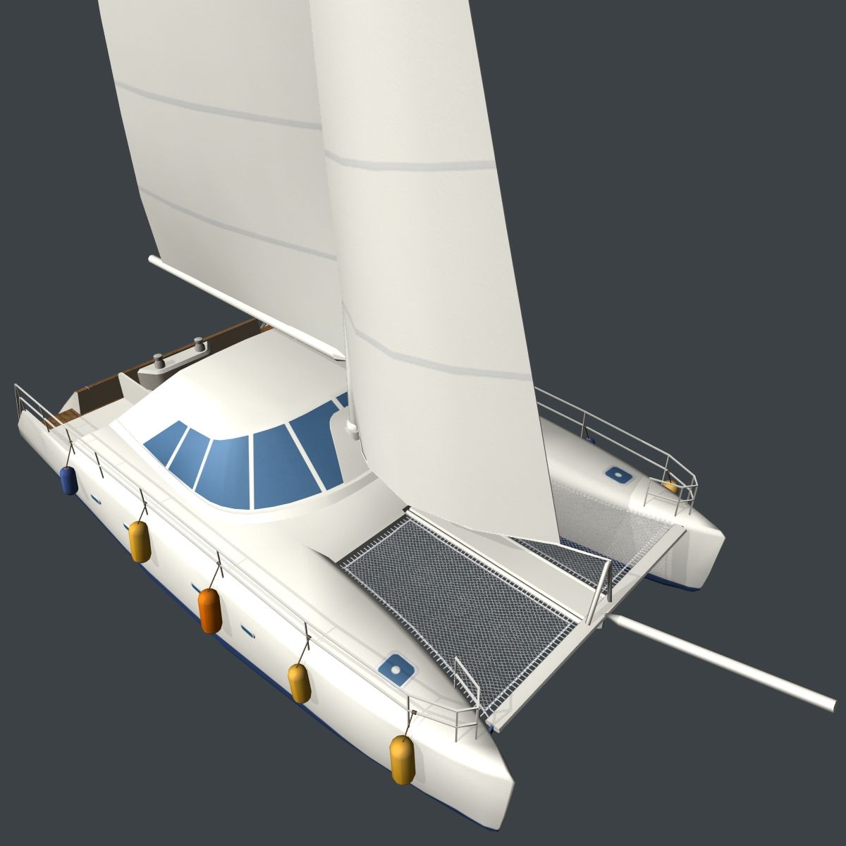 Catamaran A royalty-free 3d model - Preview no. 2