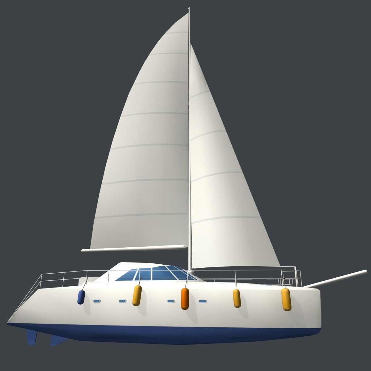 Catamaran A royalty-free 3d model - Preview no. 3