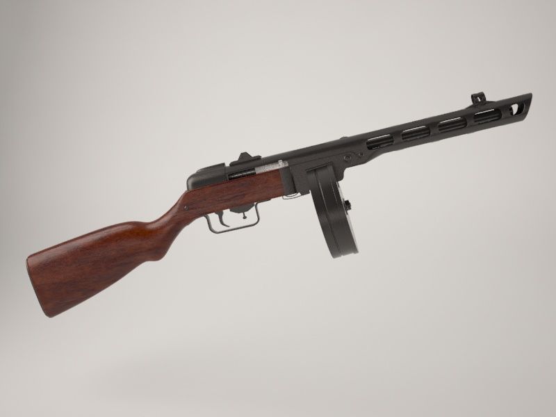 Sovjet automatisk pistol PPSH 3d model