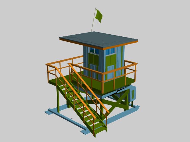 Life Guard Hut 3d model