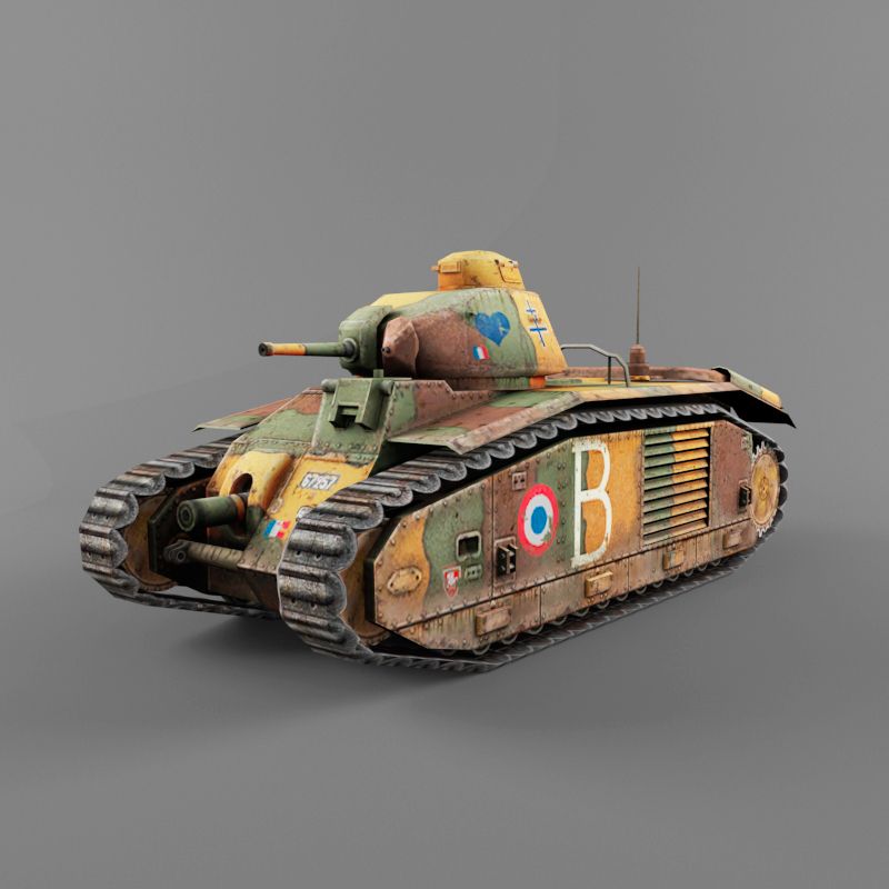 Tanque pesado B1 3d model