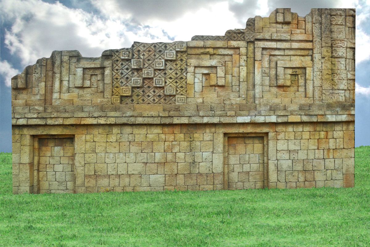 AZTEC TEMPEL MUUR 3d model