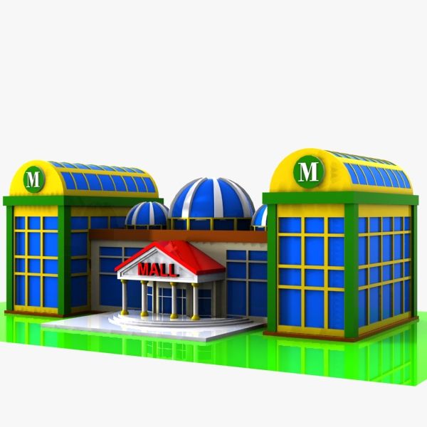 Cartoon Shopping Mall 3d model