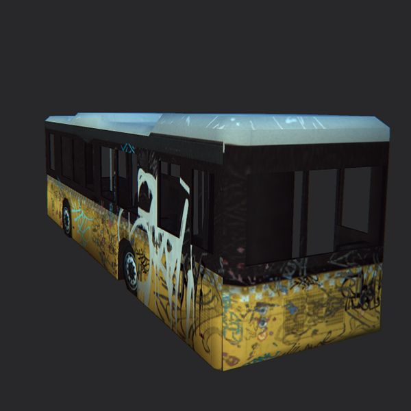 Autobus urbano distrutto 3d model