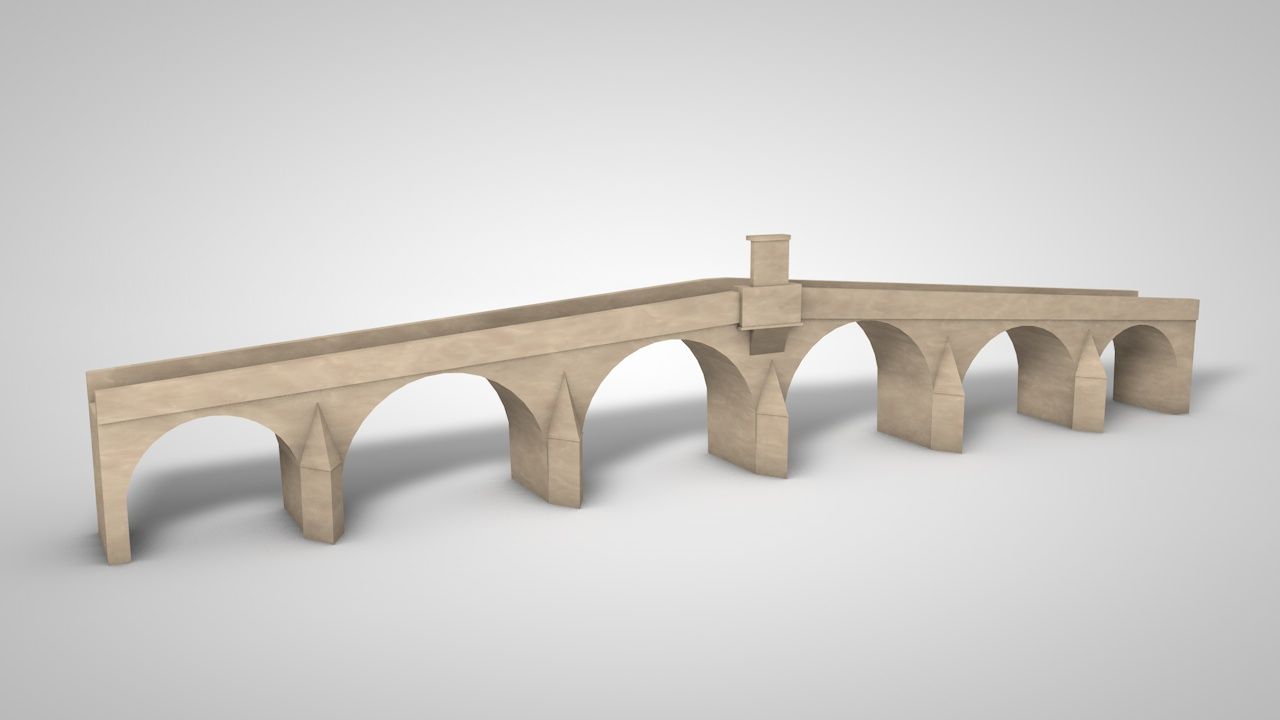 Oude stenen brug 3d model