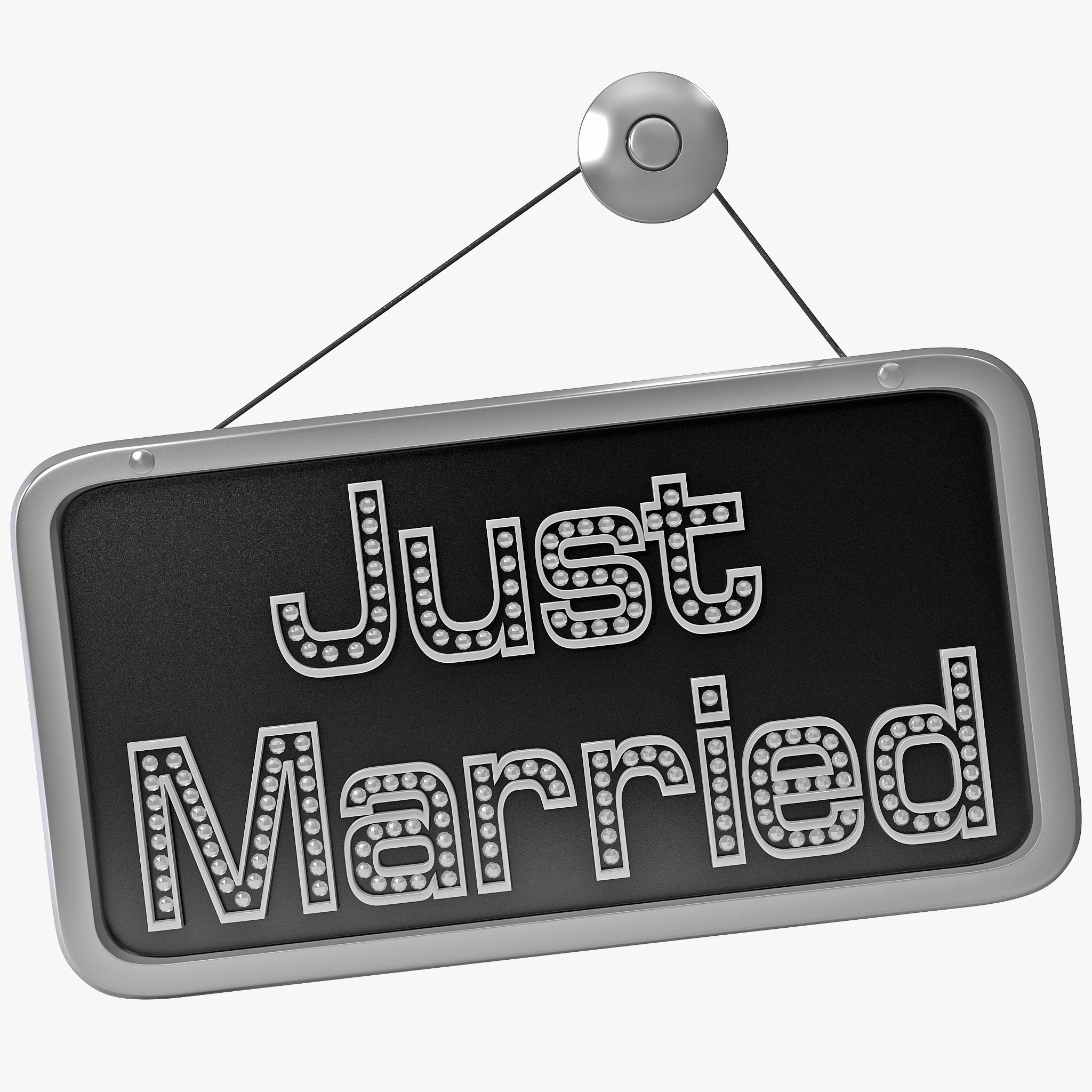 Just Married Sign 3d model