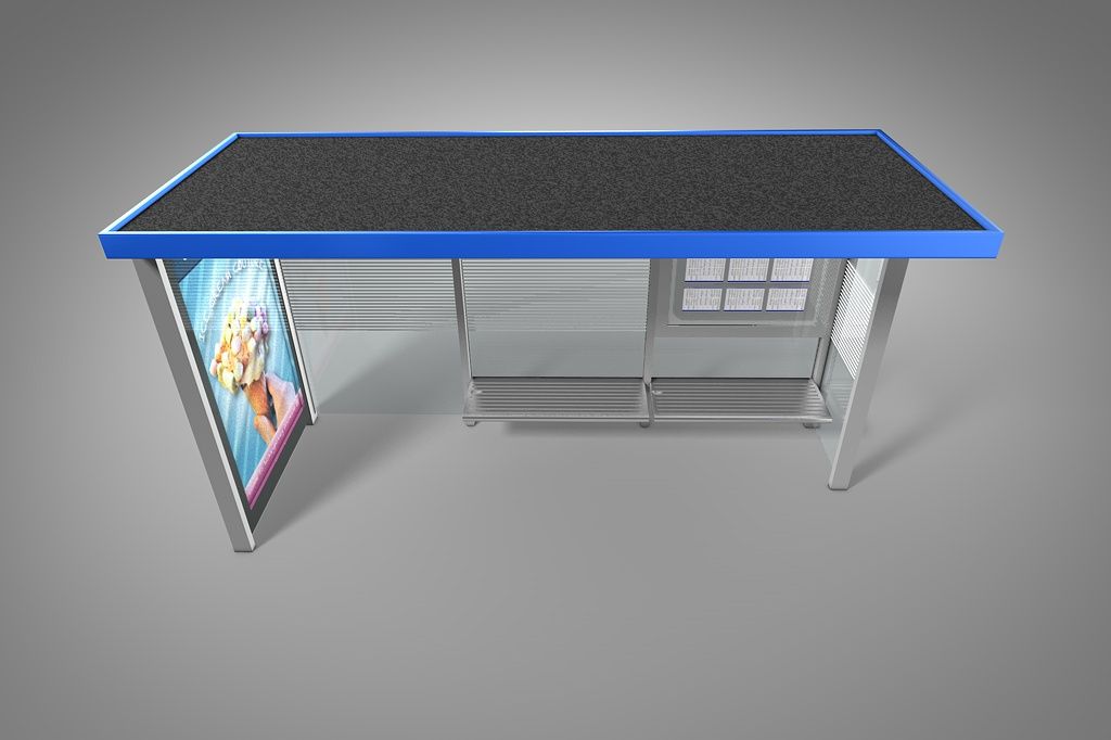 Bus stop royalty-free 3d model - Preview no. 4