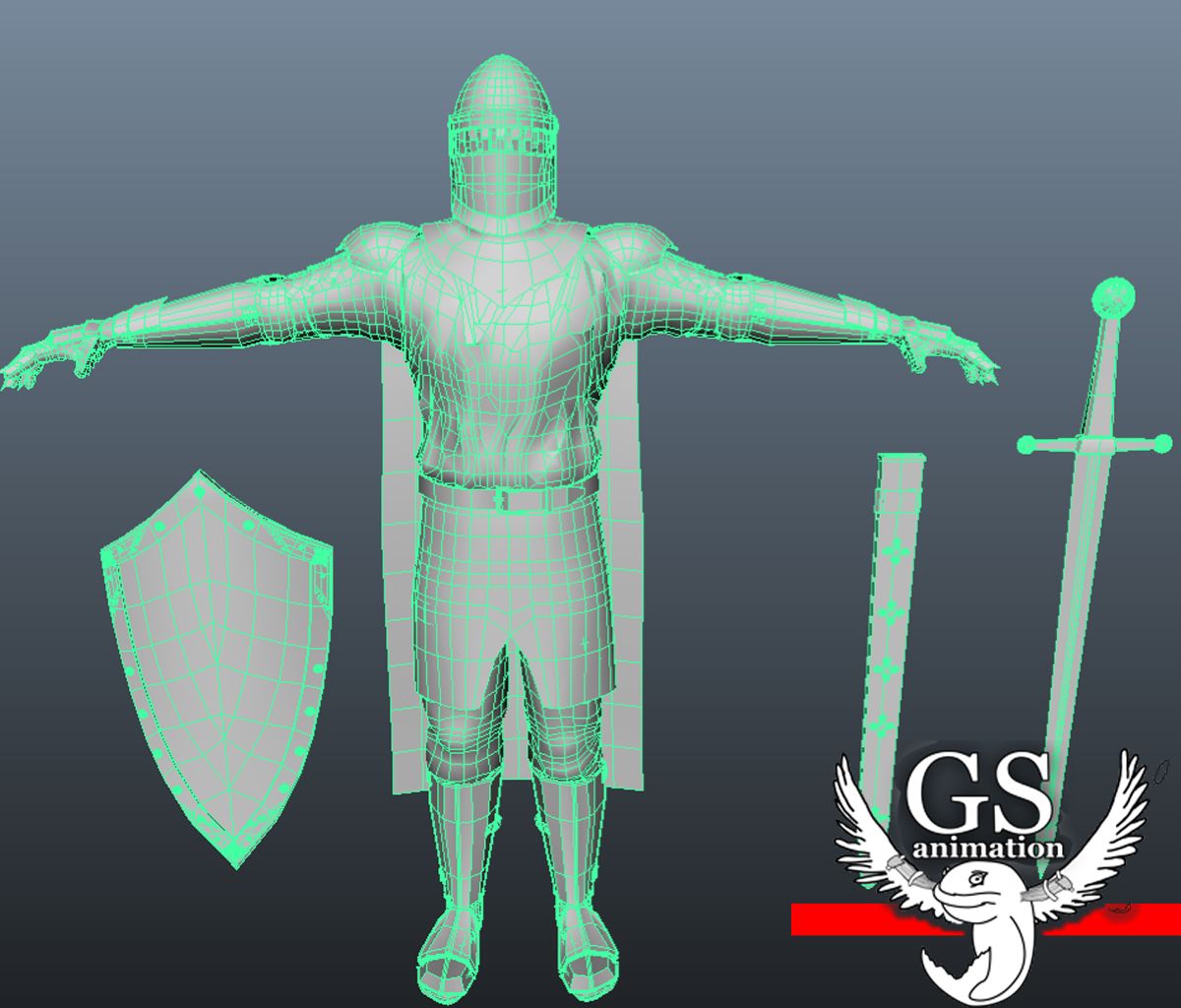 Cavaliere medievale attrezzato royalty-free 3d model - Preview no. 7