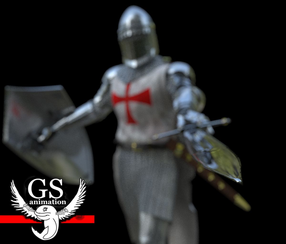 Cavaliere medievale attrezzato royalty-free 3d model - Preview no. 4