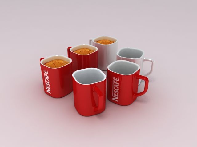 Nescafé pleine tasse vide 3d model