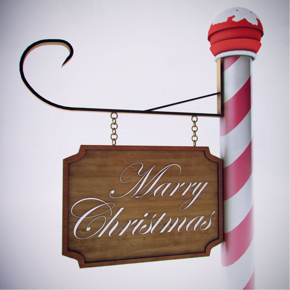 Marry Christmas Board 3d model