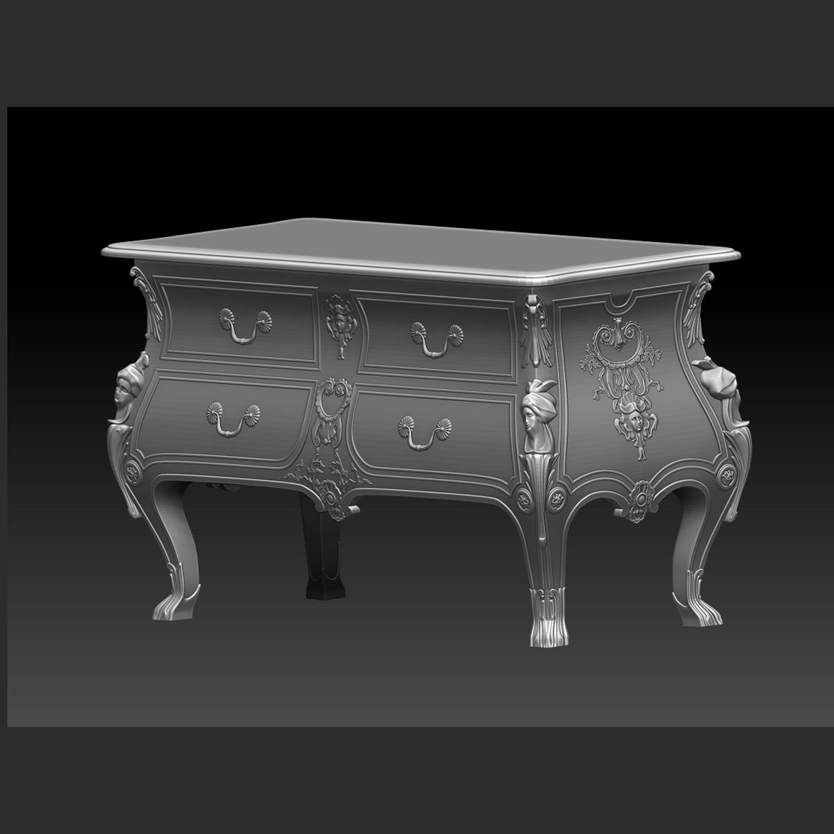 commode antique 3d model