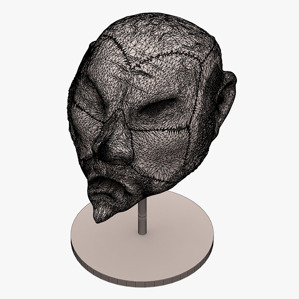 Character Head Sculpt royalty-free 3d model - Preview no. 8