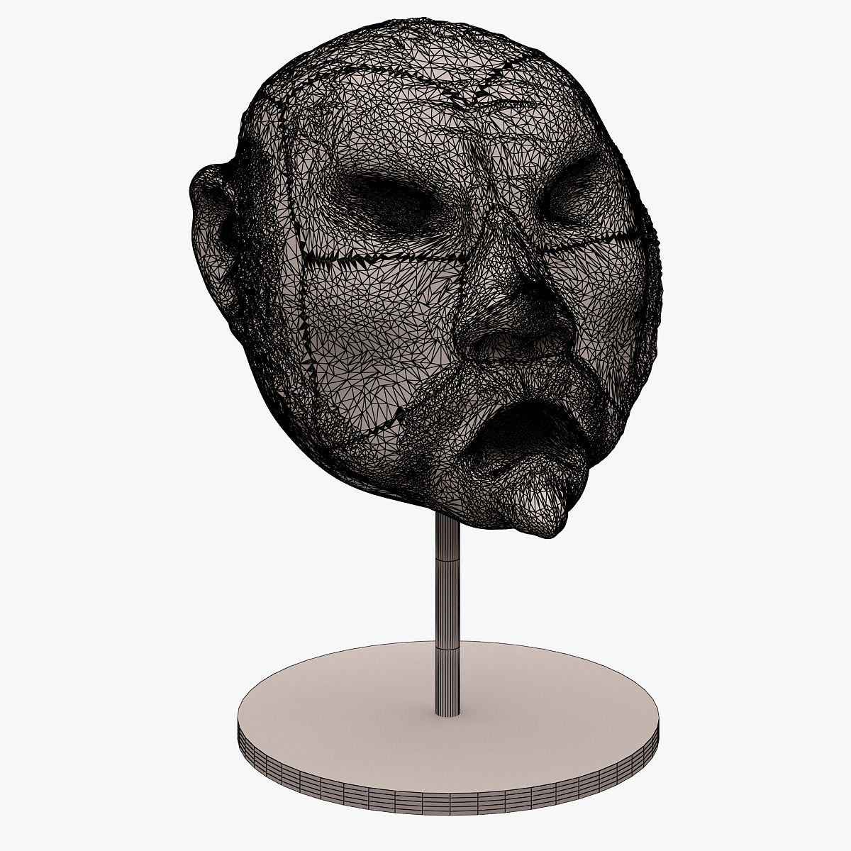 Character Head Sculpt royalty-free 3d model - Preview no. 6