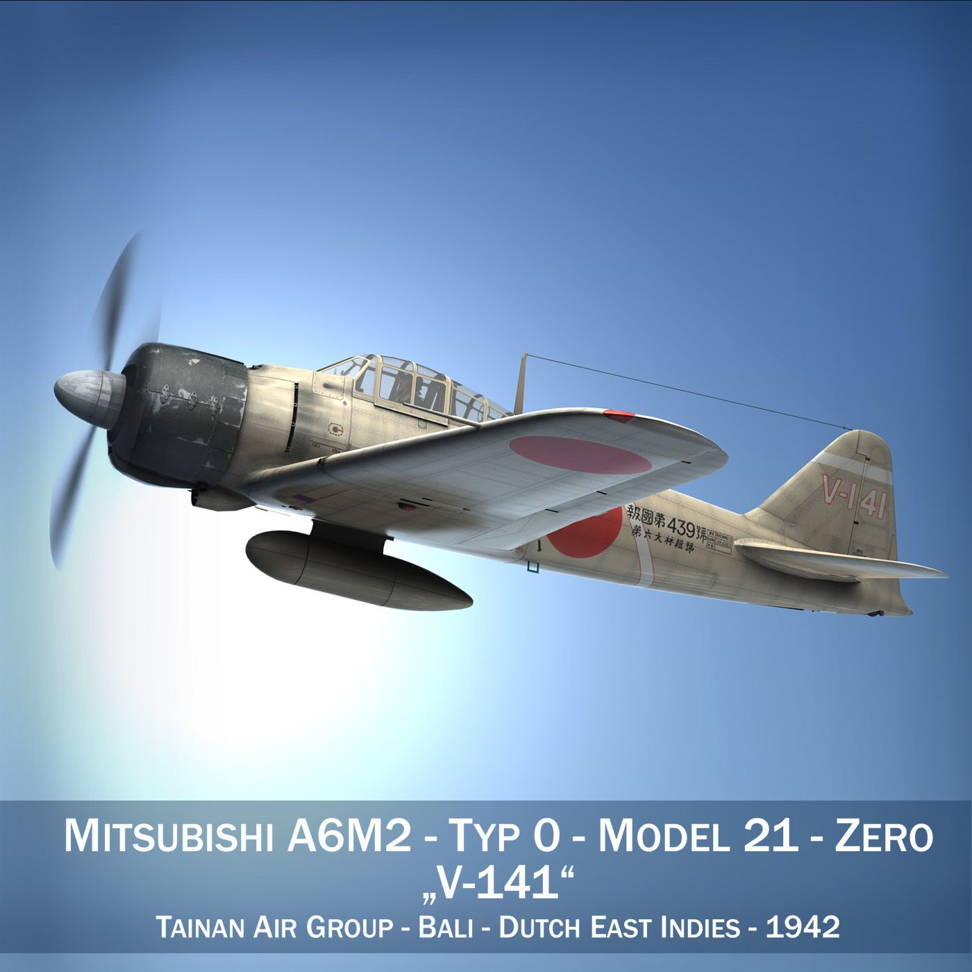 Mitsubishi A6M2 Zero - Tainan Air Group 3d model