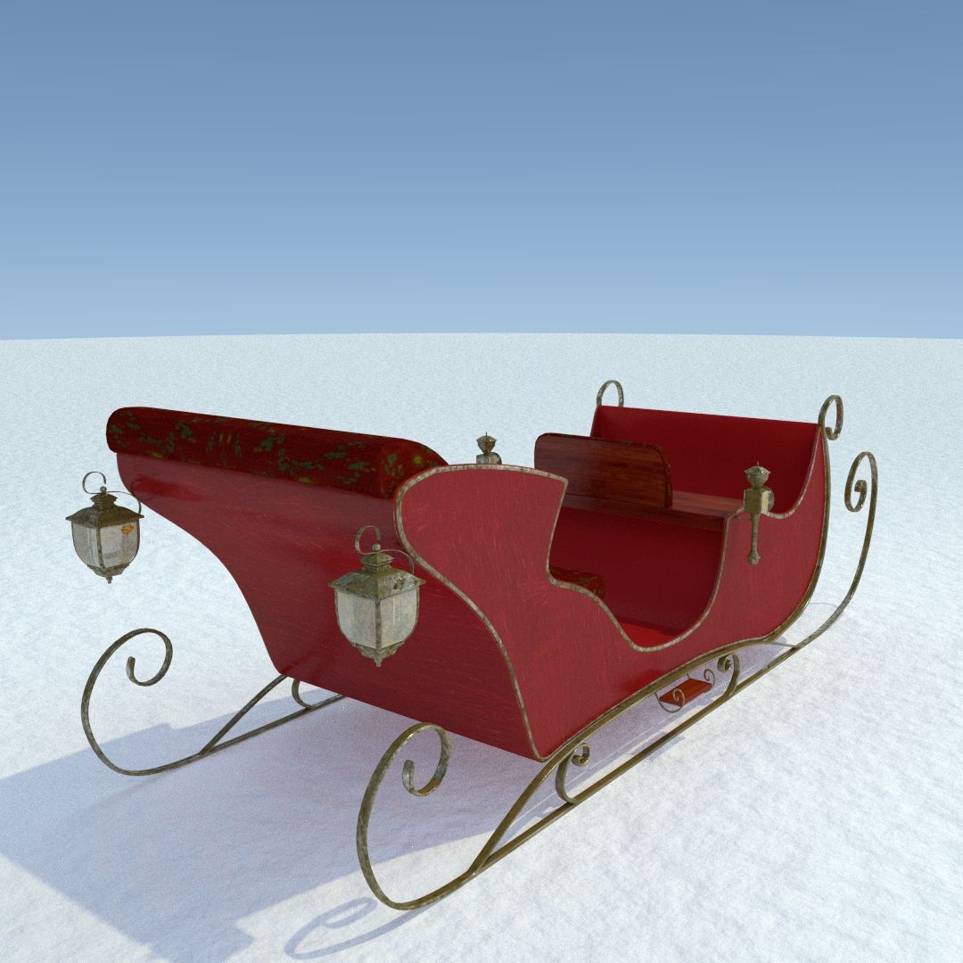 Santa slitta 3d model