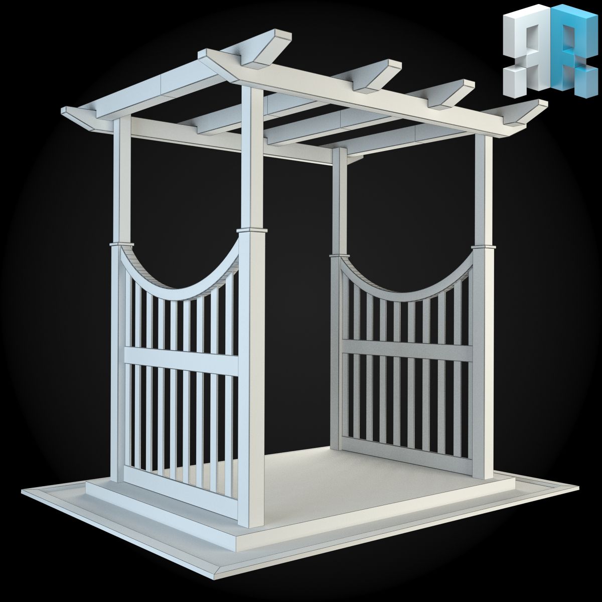 Пергола 004 royalty-free 3d model - Preview no. 2