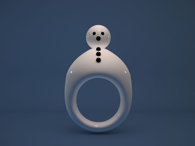 Anello da uomo Christmas Snow 3d model