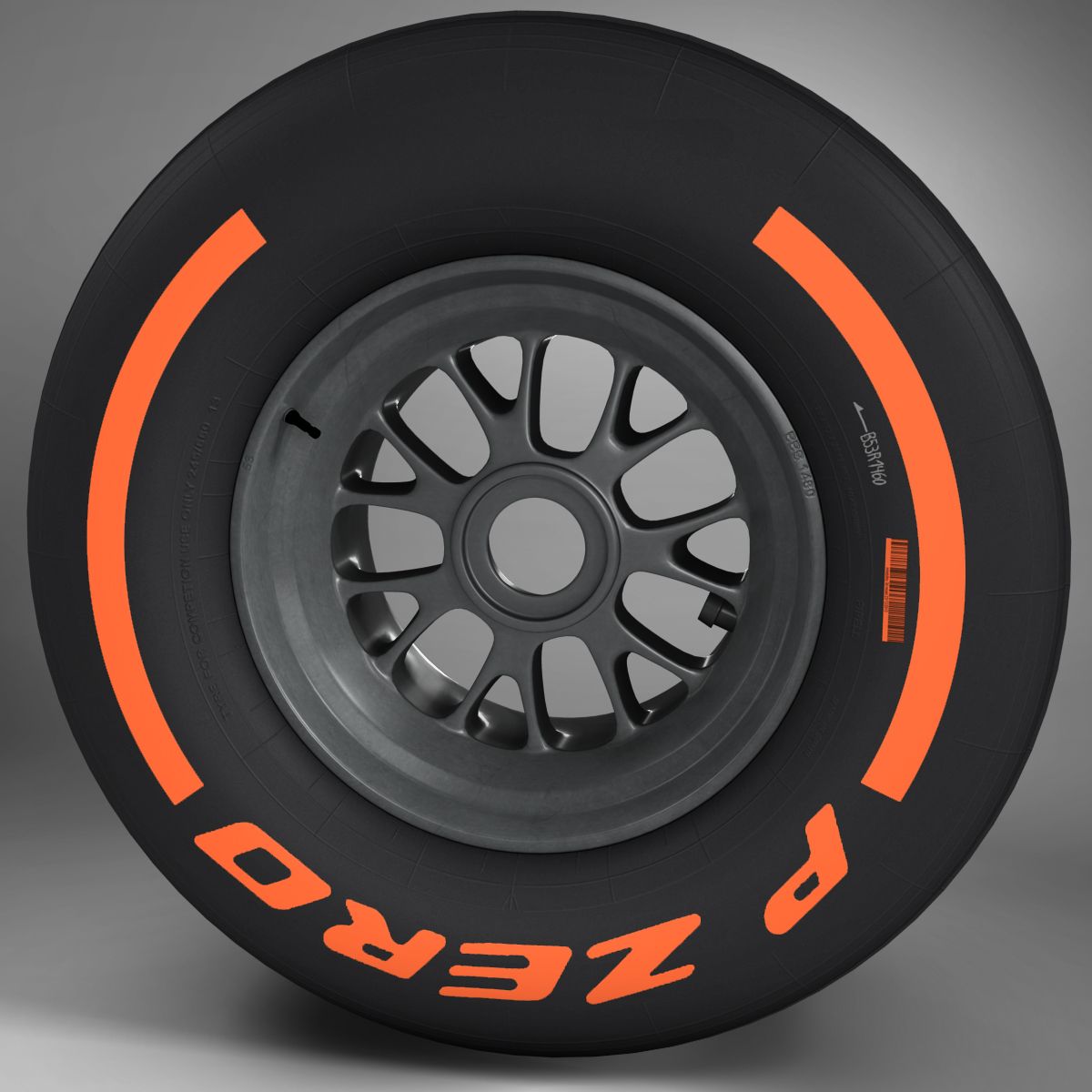 F1 tyre hard front 3d model