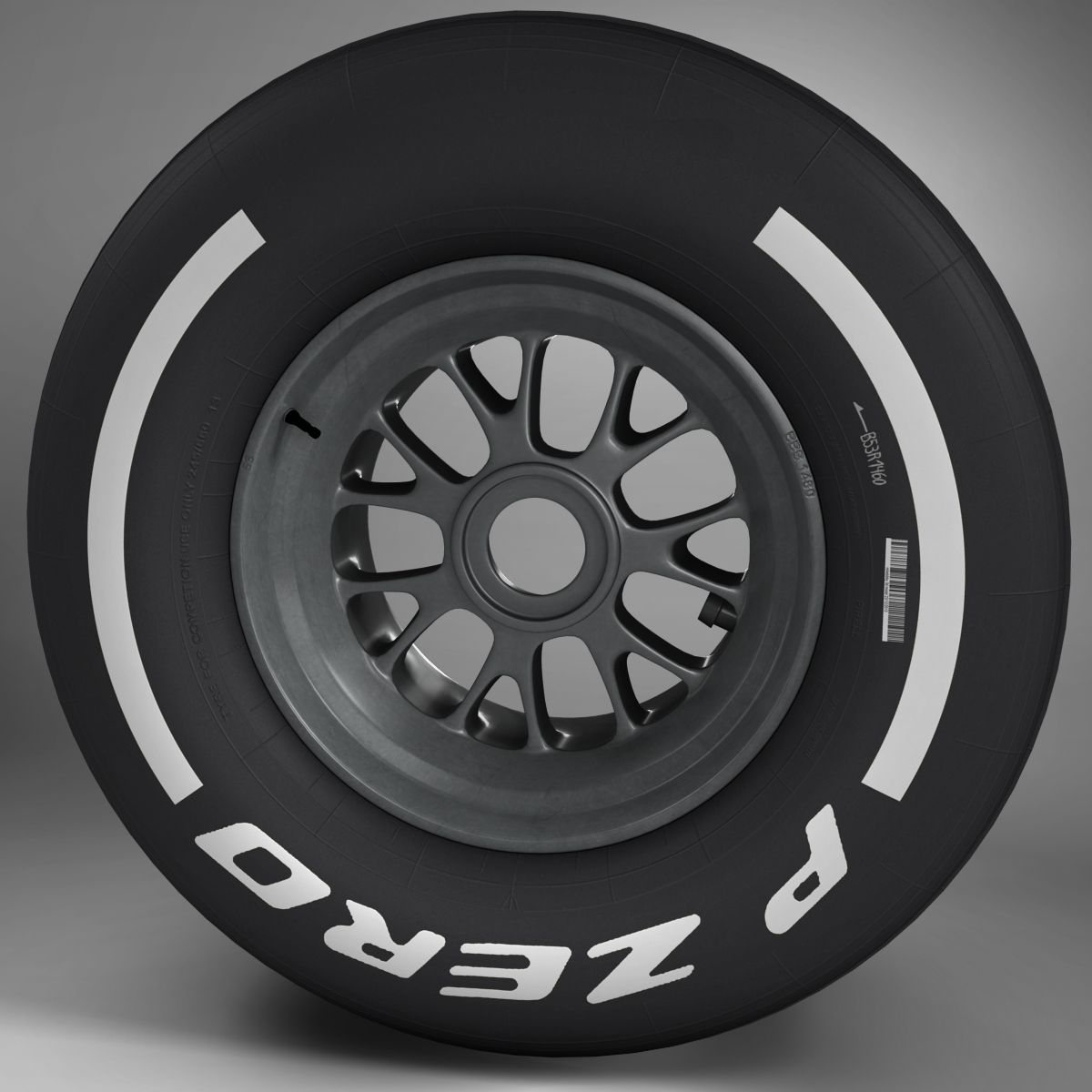 F1 tyre medium front 3d model