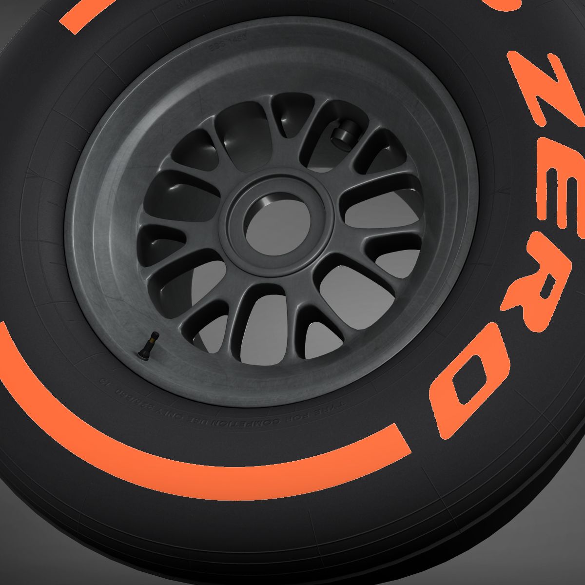 F1 tyre hard rear royalty-free 3d model - Preview no. 5