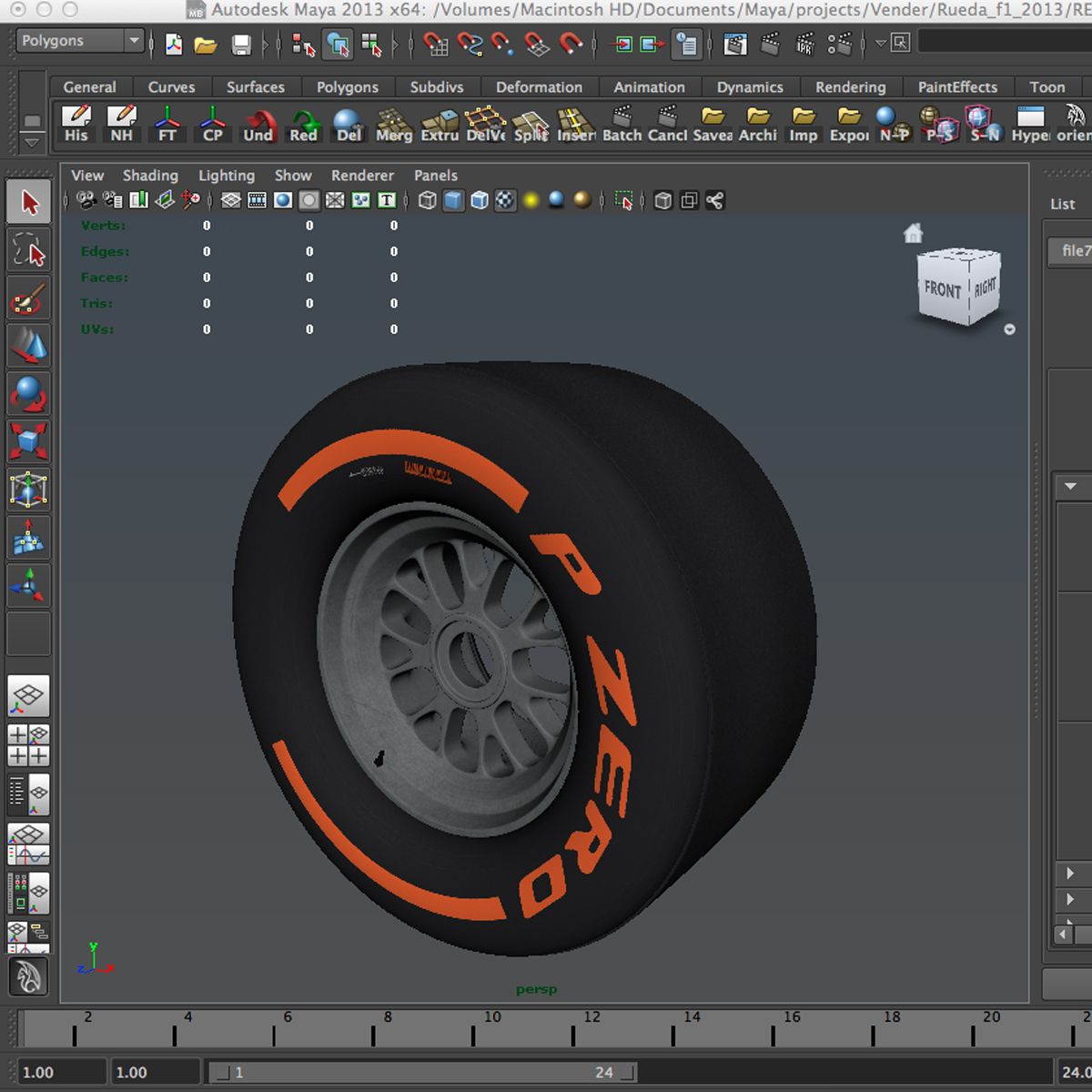 F1 tyre hard rear royalty-free 3d model - Preview no. 8