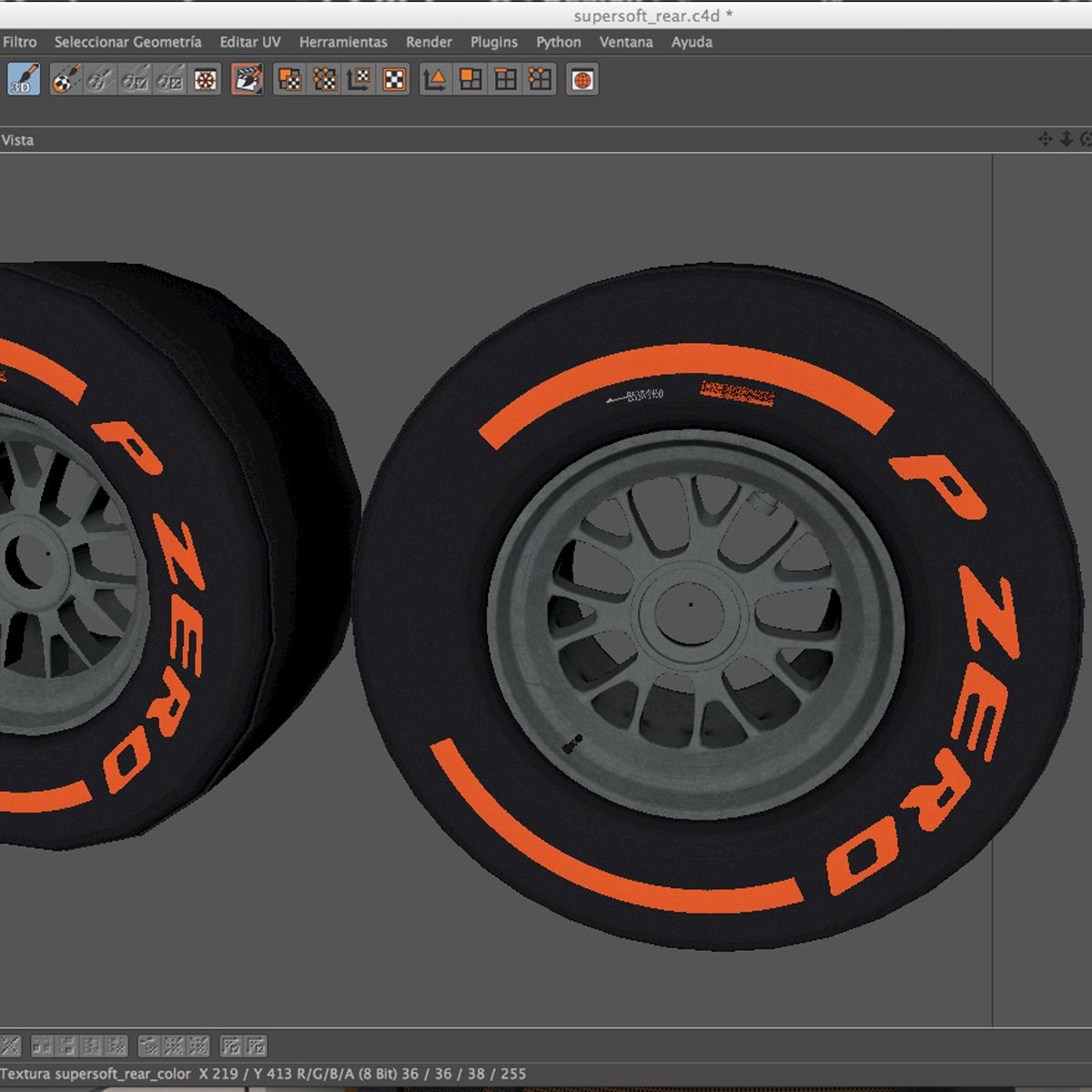 F1 tyre hard rear royalty-free 3d model - Preview no. 9