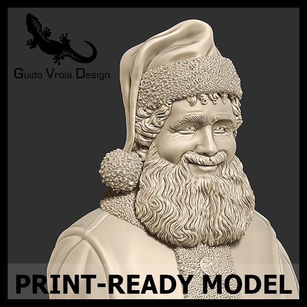 Busto di Babbo Natale stampabile 3d model