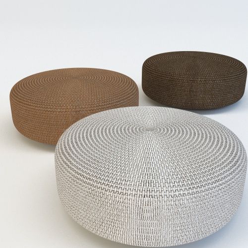 SKYLINE RATTAN POUF 3d model