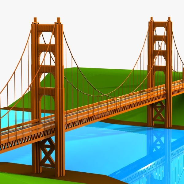 Puente de dibujos animados modelo 3d