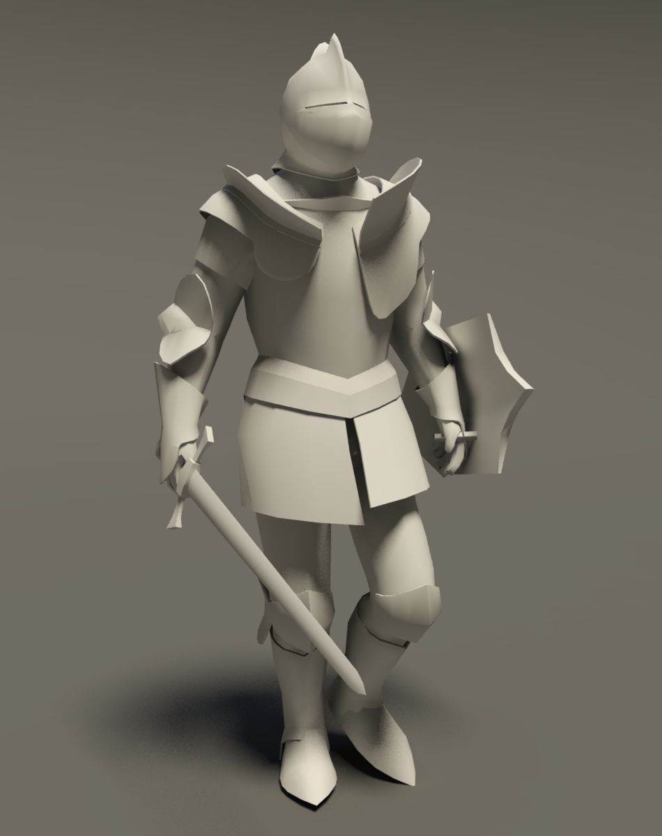 Medieval knight (Rigged_CAT) 3d model