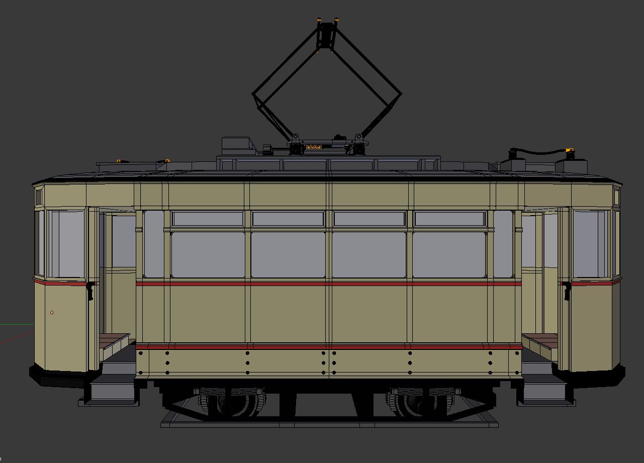 Tram storico royalty-free 3d model - Preview no. 6