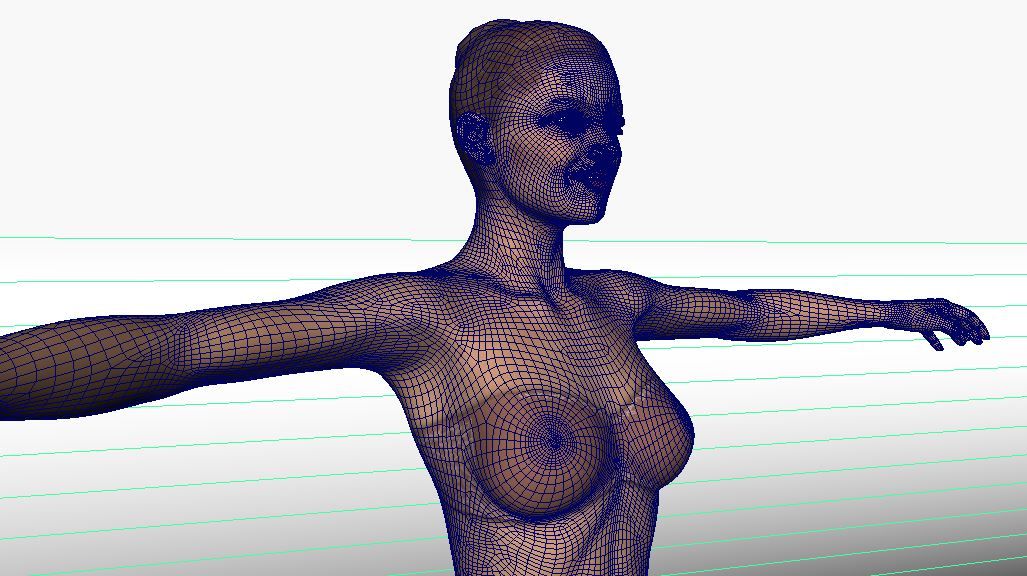 Signora sexy royalty-free 3d model - Preview no. 5